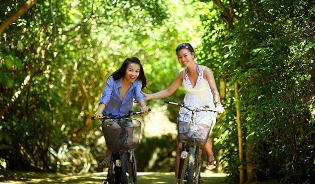 Cycling in Kings Park, Perth, Australia WA